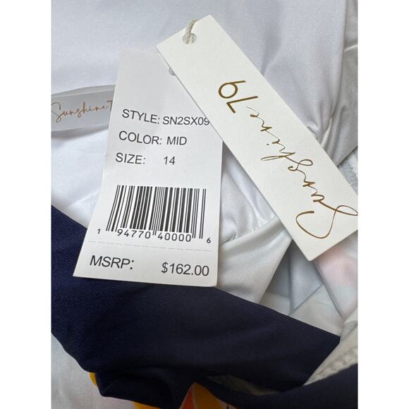 Sunshine 79 New Wave Plunging One Piece Swimsuit NWT SZ: 14 - Picture 7 of 12